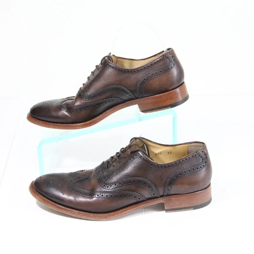 Antonio Maurizi Wingtip Oxford Work Men Dress Shoe Brogue Leather Eu 41 Italy